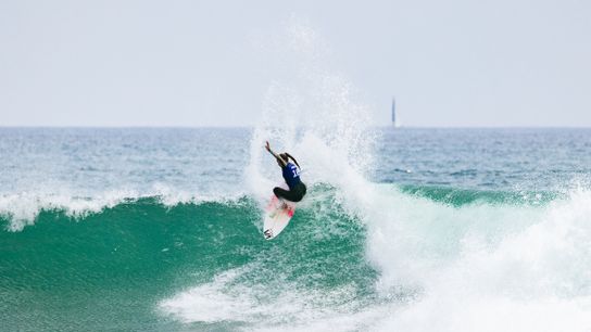 Bettylou Sakura Johnson of Hawaii surfs in  the Final at the Lexus Trestles Pro on June 14, 2025 at San Clemente, California. 