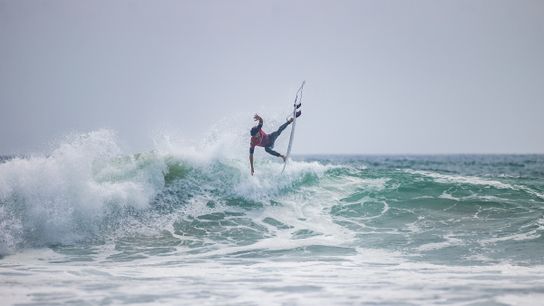 Yago Dora of Brazil surfs in The Final at the  Lexus Trestles Pro on June 14, 2025 at San Clemente, California.