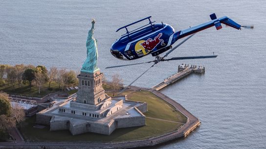 Flips, Rolls and Helicopters. Unbelievable aerial maneuvers over downtown Manhattan. (The Latest)